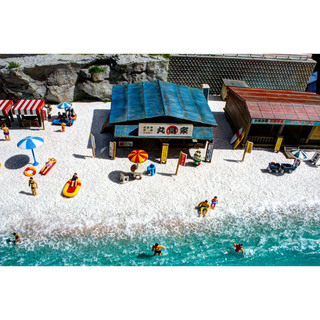 海の家 海岸ジオラマ ジオコレ Nゲージ 海水浴 ジオラマ 完成品 模型 海の家