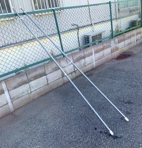 ステンレス物干し竿×2点 280cm～380cm JM2703)【取りに来られる方限定】