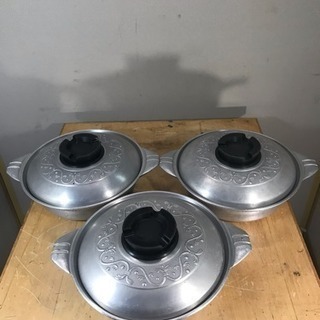業務用 アルミ製鍋 鍋3個鍋蓋3個 まとめて売り 厨房 両手鍋