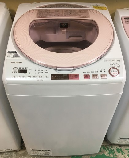 【送料無料・設置無料サービス有り】洗濯機 2016年製 SHARP ES-TX8A-P 中古