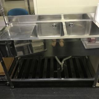 業務用 流し台 二層シンク （中古品）