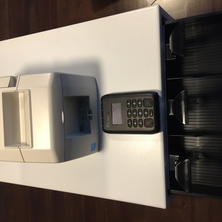 ［中古］Airレジ用 カードリーダー＆据置プリンター＆キャッシュドロア（白）セット