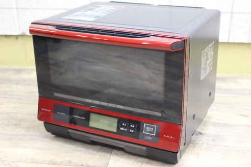 064)日立 HITACHI 過熱水蒸気 オーブンレンジ MRO-MV300 2014年製 パールレッド ヘルシーシェフ ボイラー熱風式