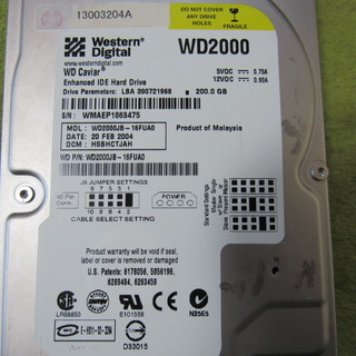 Western Digital WD2000のハードディスク 2...