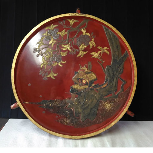 古い 漆台 漆塗 盛蒔絵 大台 飾り台 節句飾り a232