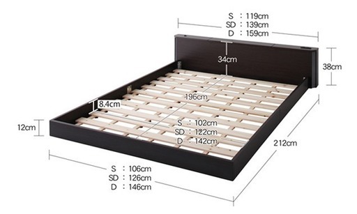 セミダブルベッドフレーム_ローベッド