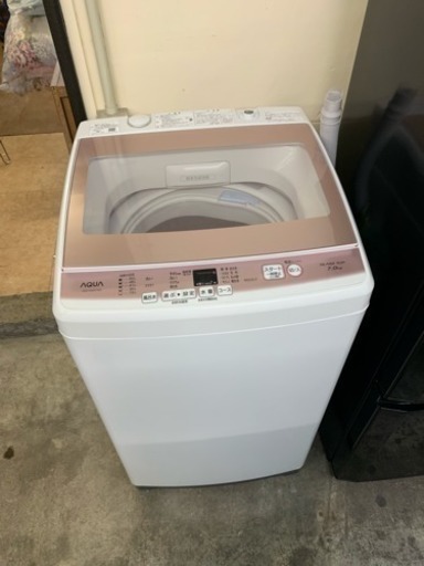 アクア 全自動洗濯機 AQW-KSGP7F(P)　ピンク　洗濯容量：7.0kg 保証3カ月