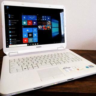 人気のVAIOホワイト Windows10ノートパソコンofficeの画像