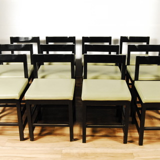 8016　業務用椅子　和食店　飲食店　黒×薄緑　幅40ｃｍ　高さ...
