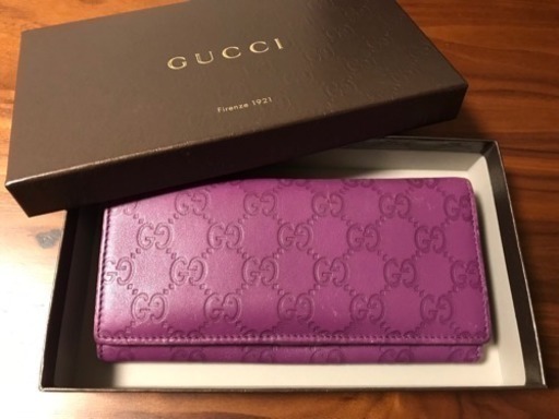 GUCCI シマ 長財布 パープル