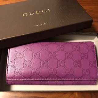 GUCCI シマ 長財布 パープル