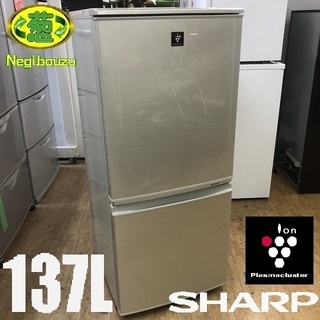 美品【 SHARP 】シャープ 137L 2ドア冷凍冷蔵庫 プラズマクラスター