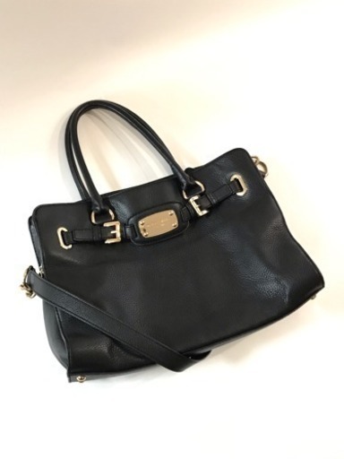 美品 マイケルコース 2WAY ショルダー付き レザー トートバッグ ブラック