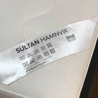 IKEA ダブルベッド フレーム OPPDAL マットレス HAMNVIK