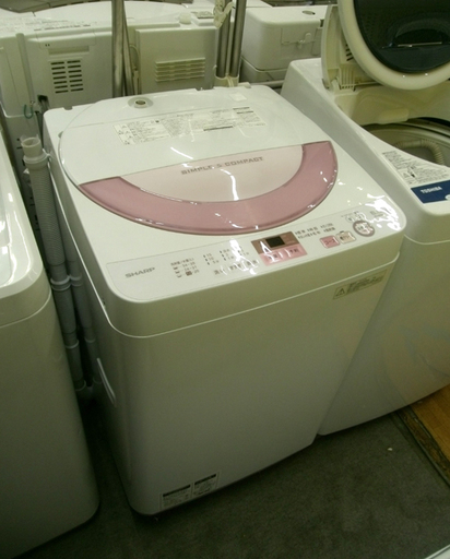 札幌 美品! 6kg 2016年製 SHARP 全自動洗濯機 ES-GE6A ピンク ホワイト 新生活