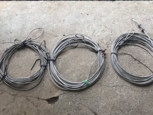 ワイヤーロープ 8mm 3本セット 15m 12m 10m