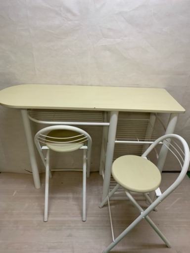 【2/11 終】☆キッチンカウンターと椅子2脚のセット☆ サイドテーブル 東HG