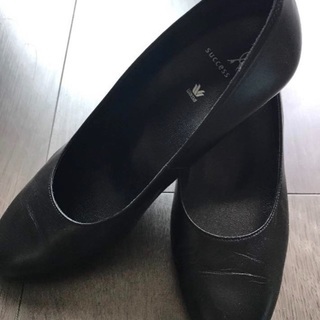Wacoalワコール サクセスウォーク】アーモンドトゥ パンプス 22.5E 黒