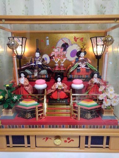 ★美品★ おひな様　5人飾り　照明・オルゴール付き