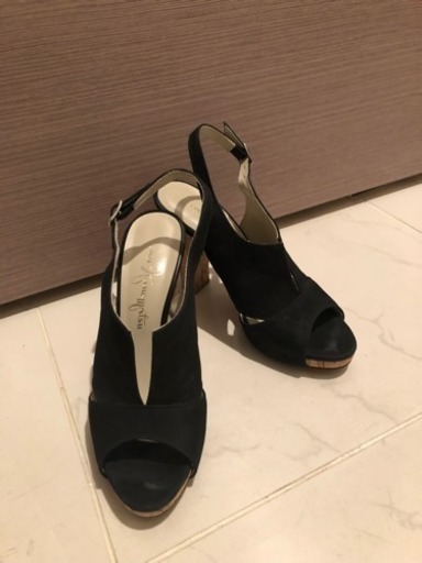 【美品】黒サンダル 銀座かねまつ