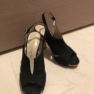 美品】黒サンダル 銀座かねまつ 靴