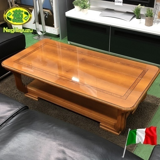 美品 イタリア製 輸入家具 センターテーブル 象嵌 応接テーブル クラッシック