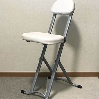 折りたたみ椅子 高さ調節機能付き ホワイト/白