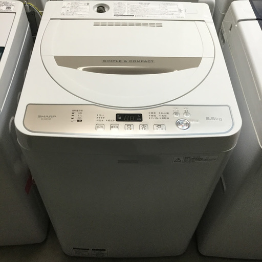 【送料無料・設置無料サービス有り】洗濯機 2017年製 SHARP ES-G55SC-N 中古