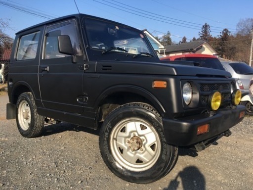 カーショップエイブル スズキ ジムニー Ja11 自家塗装マッドブラック 渋い 車検付き 乗って帰れる タイベル交換済み 下取り 配送可能 クリアファクトリー 飯能のジムニーの中古車 ジモティー