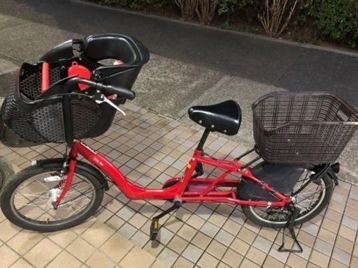 【お取引中】子供乗せ自転車 フロント 後ろカゴ有