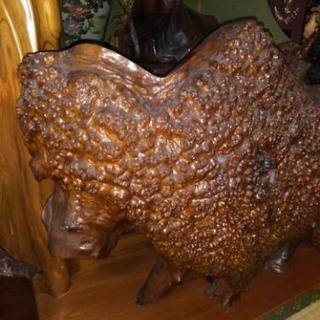 木羊の置物　タブの木