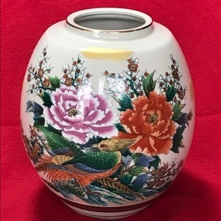 九谷焼の花器 壺 花鳥風月