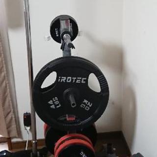 パワーラック、マルチベンチ、EZバー、ダンベル、バーベル2本(200cm 180cm)等