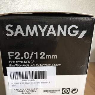 カメラレンズ値下げ】SAMYANG 単焦点広角レンズ 12mm F2.0 ブラック