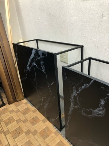 展示品☆美品☆リビングテーブル ローテーブル 正方形 スチール 大理石