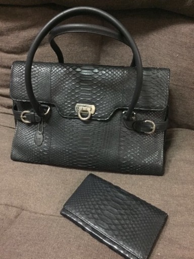 パイソン ハンドバッグ 長財布 セット 日本製