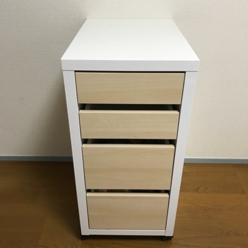 値下げ Ikea Micke ミッケ 収納棚 引き出しユニット チェスト キャスター付き ホワイト バーチ調 35x75 Mikaring 和白の収納家具 棚 シェルフ の中古あげます 譲ります ジモティーで不用品の処分