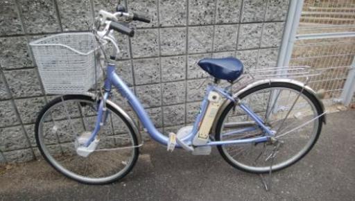 電動アシスト自転車　水色