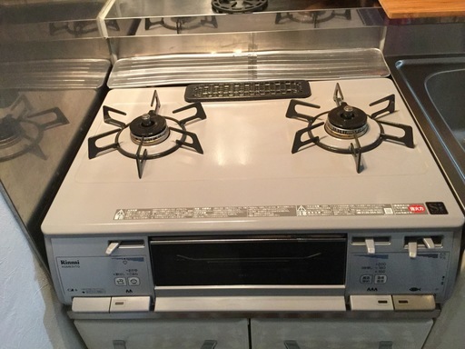 中古美品　リンナイ　ガスコンロ　都市ガス　右強