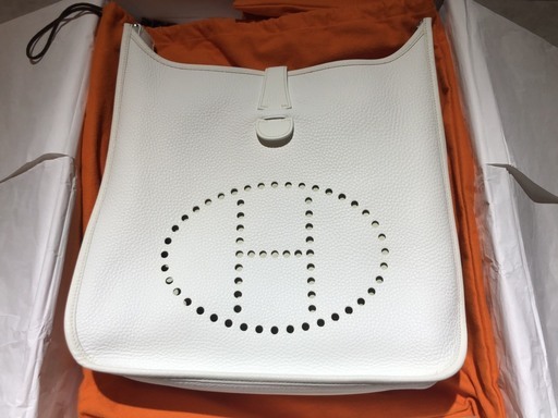 送料無料【未使用品】エルメス　HERMES　エブリン2　ＧＭ（白）