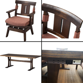 【ほぼ新品】総額約20万円 ダイニングセット 幅160cm ダイニングテーブル 肘付回転いす×４ ベンチチェア×１ ファミリー向け (KA35)