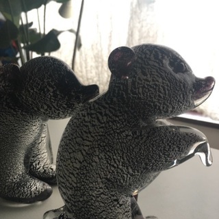 ベネチアングラスのクマの親子