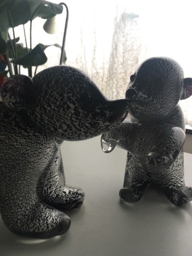 ベネチアングラスのクマの親子