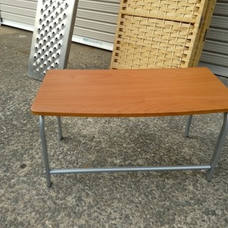 【未使用品】　テーブル　簡易　机　木製　組立簡単　ナチュラル　折...