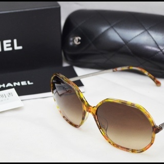 未使用 シャネル サングラス 5345-A レディース CC ココマーク グラデーション マーブル オクタゴン 茶 CHANEL
