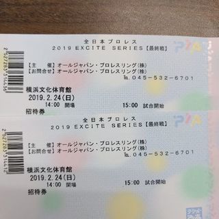 全日本プロレス　2/24横浜　招待券2枚