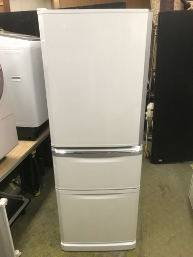 冷蔵庫 三菱 3ドア 家族用 ファミリーサイズ 335L MR-C34YL 2014年 自動製氷 動作OK 川崎区 KK