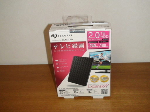 ★新品・未開封品★メーカー保証付き（H31年1月購入）★外付けポータブルハードディスク★SEAGATE(ELECOM)SGP-NZ020UBK