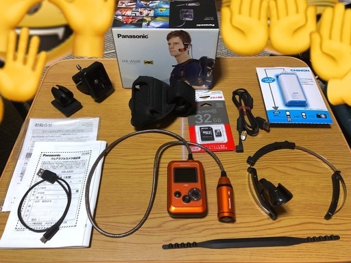 【中古】Panasonic ウェアラブルカメラ オレンジ　HX-A500-D