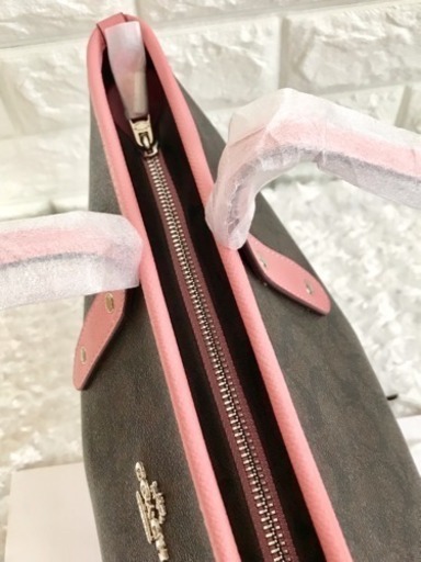 【COACH コーチ】新品♡ シグネチャー トート ブラウン × ベビーピンク